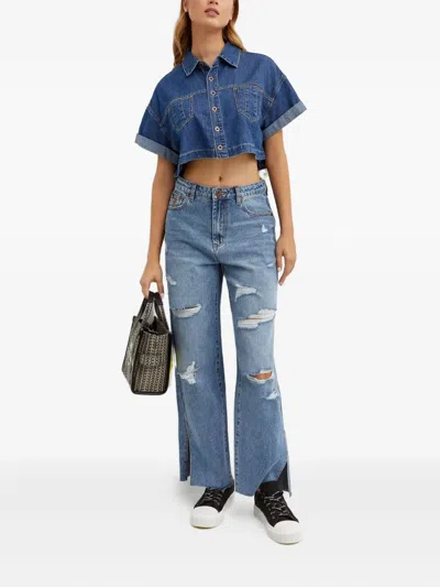 One Teaspoon Distressed Jeans In Blue