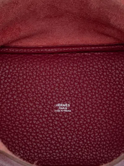 Pre-owned Hermes 2015 Clemence Picotin Lock 18 Handbag In Red