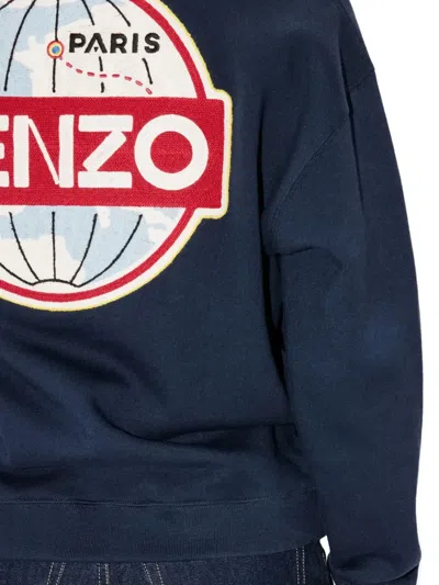 Kenzo Logo-patch Sweatshirt In Blue