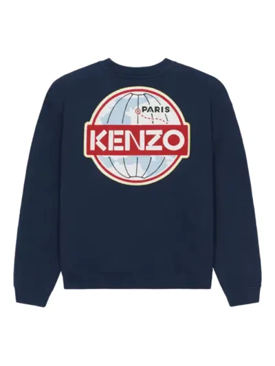 Kenzo Logo-patch Sweatshirt In Blue