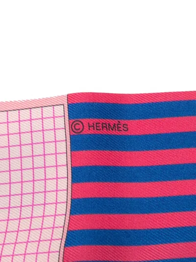 Pre-owned Hermes 2001-2025 Couvertures Nouvelles Silk Twilly Scarf Scarves In Pink
