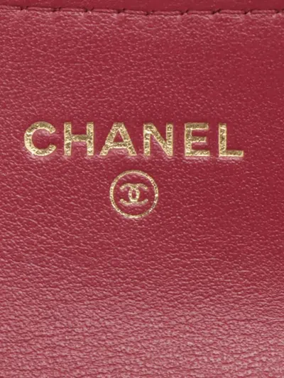Pre-owned Chanel 2019 Reissue 2.55 Quilted Lambskin Trifold Wallet Small Wallets In Red