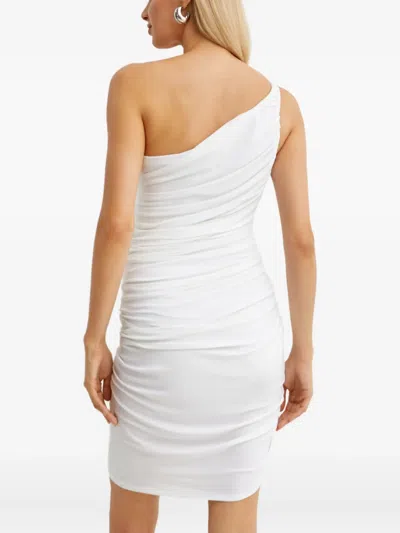 Norma Kamali Diana One-shoulder Ruched Mini Dress In White