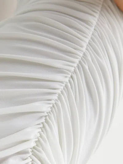 Norma Kamali Diana One-shoulder Ruched Mini Dress In White