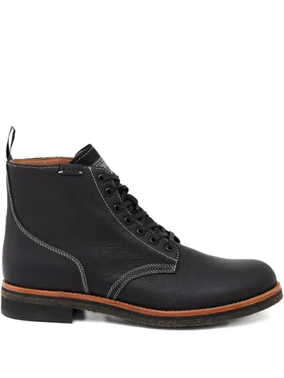 Polo Ralph Lauren Radford Round-toe Leather Boots In Black