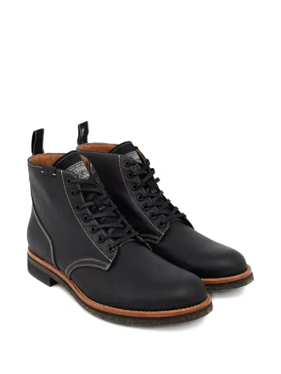 Polo Ralph Lauren Radford Round-toe Leather Boots In Black