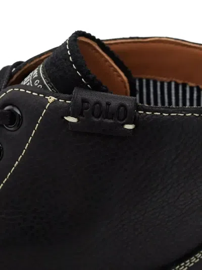 Polo Ralph Lauren Radford Round-toe Leather Boots In Black
