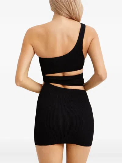 Bondeye Rico Asymmetric Mini Dress In Black