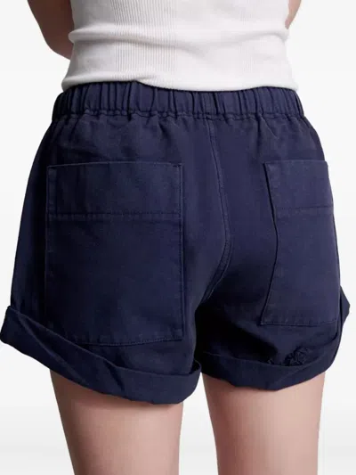 One Teaspoon Bandit Drawstring Cuffed Shorts In Blue