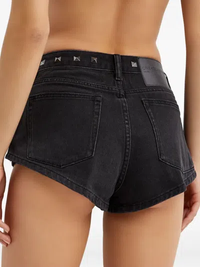 One Teaspoon Studded Five-pockets Shorts In Black