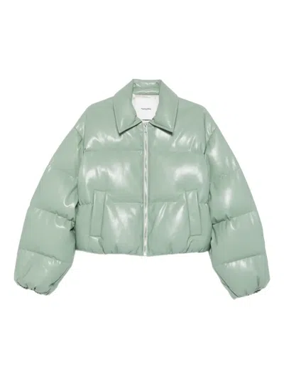 Nanushka Adjustable Cropped Puffer Jacket In Green
