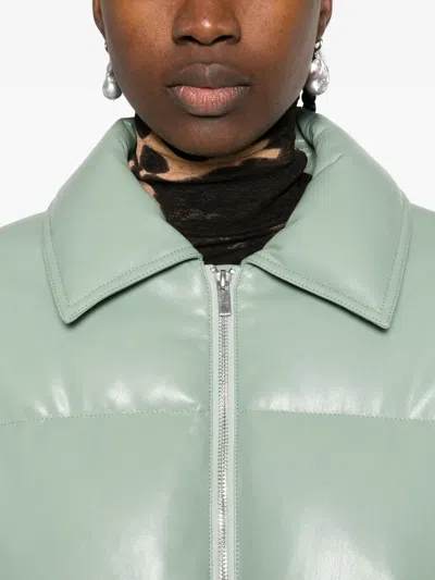 Nanushka Adjustable Cropped Puffer Jacket In Green