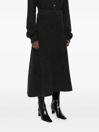 Nanushka A-line Knitted Midi Skirt In Gray