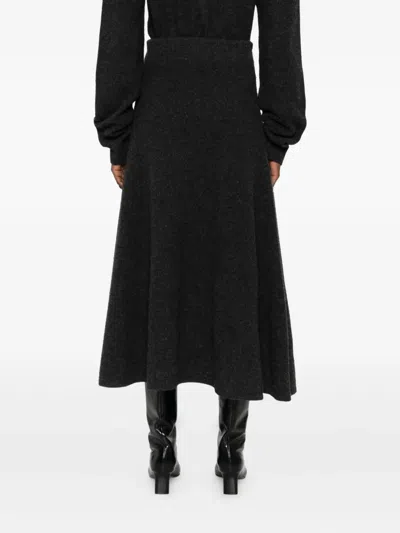 Nanushka A-line Knitted Midi Skirt In Gray