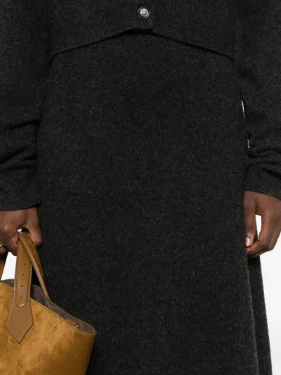 Nanushka A-line Knitted Midi Skirt In Gray