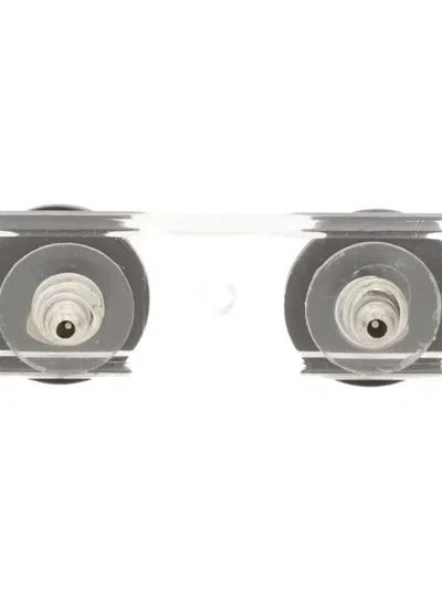 Pre-owned Chanel 2000 Ccmark Rhinestone Earrings In Black