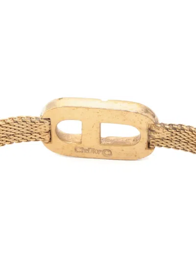 Pre-owned Dior 1970-1980s Logo Bracelet In Gold