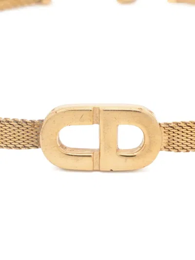 Pre-owned Dior 1970-1980s Logo Bracelet In Gold