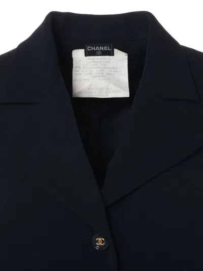 Pre-owned Chanel 2000s Cc-buttons Blazer In Blue
