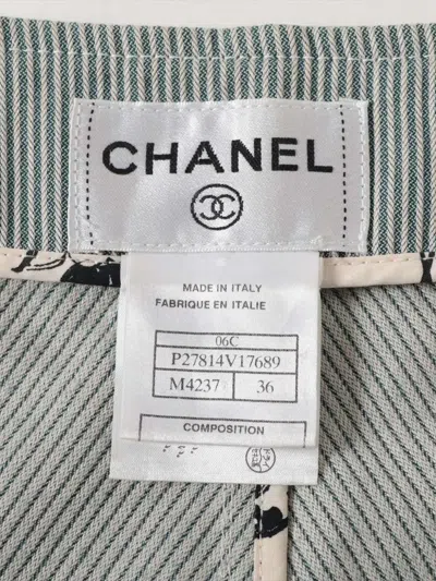 Pre-owned Chanel 2006 Striped-pattern Jacket In Green
