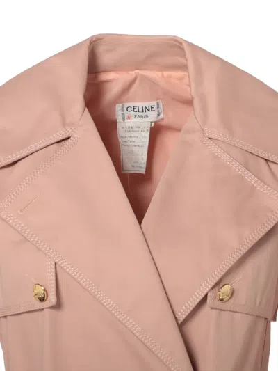 Pre-owned Celine 1980-1990 Belted Trench Coat In Pink