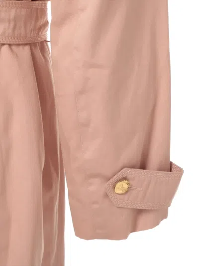 Pre-owned Celine 1980-1990 Belted Trench Coat In Pink