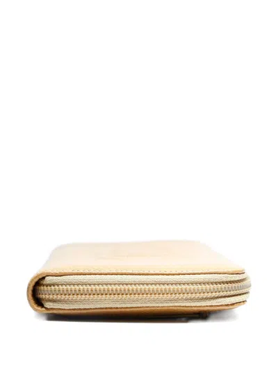 Pre-owned Chanel 2004-2005 Cc Mark Round Zip Wallet In Neutral