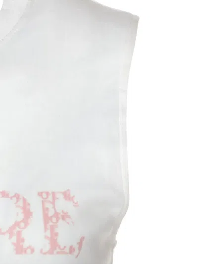 Pre-owned Dior 2002 Logo-print Top In White