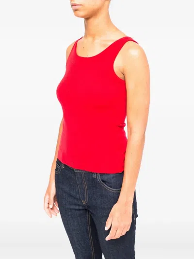 La Rose Canotta Cash Round-neck Tank Top In Red