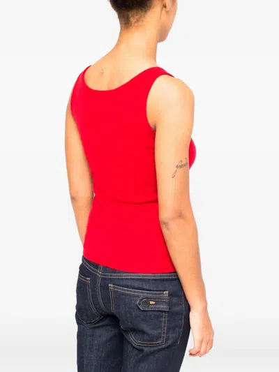 La Rose Canotta Cash Round-neck Tank Top In Red