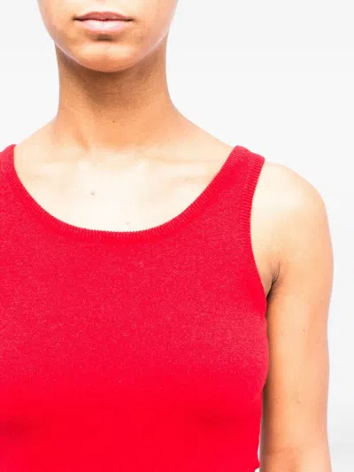 La Rose Canotta Cash Round-neck Tank Top In Red