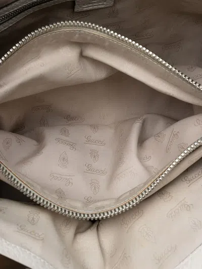 Pre-owned Gucci 2000-2015 Medium Gg Canvas Bamboo Libeccio Tote Bag In Brown