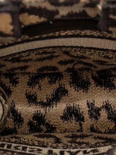 Pre-owned Dior 2022 Mizza Mini Embroidered Canvas Leopard Vertical Book Tote Satchel In Brown