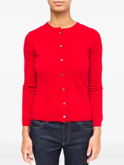 La Rose Essential Cashmere Cardigan In Red
