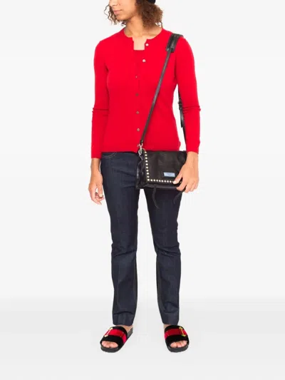 La Rose Essential Cashmere Cardigan In Red