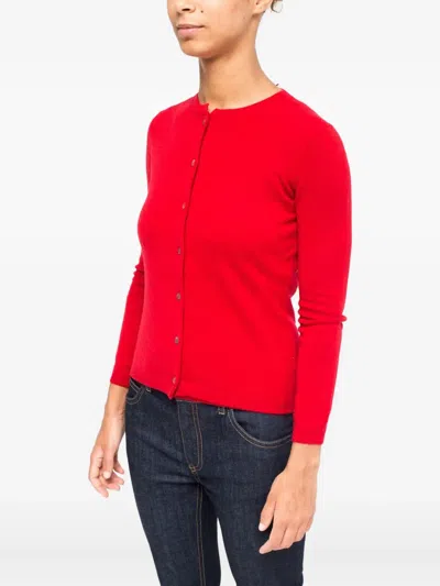 La Rose Essential Cashmere Cardigan In Red