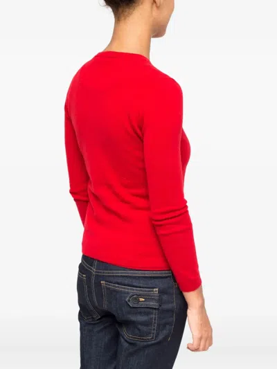 La Rose Essential Cashmere Cardigan In Red