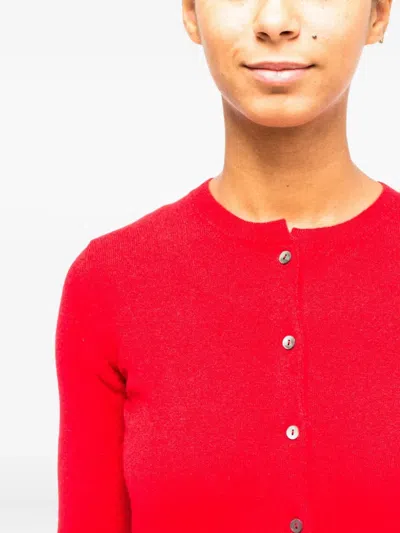 La Rose Essential Cashmere Cardigan In Red