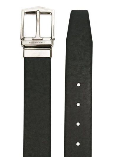 Shop Burberry Reversible London Leather Belt In Black