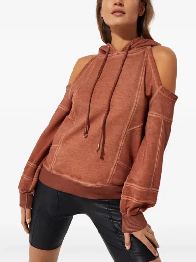 Retroféte Washed Terry Hoodie In Brown
