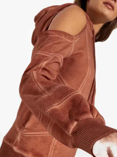 Retroféte Washed Terry Hoodie In Brown