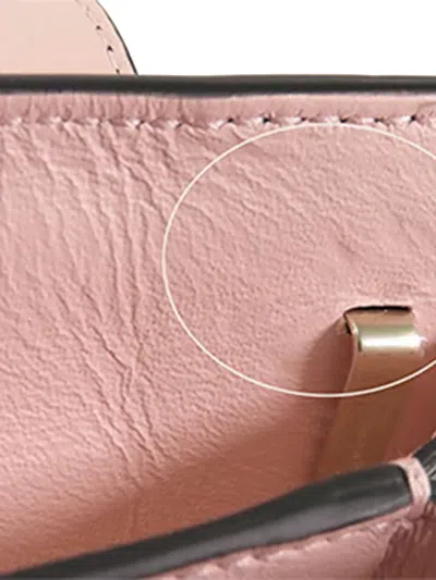 Pre-owned Ferragamo 2000-2025 Striped Leather Vara Bow Top Handle Bag Satchel In Pink