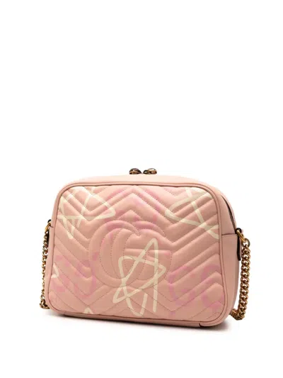 Pre-owned Gucci 2016-2025 Gg Marmont Matelasse Leather  Ghost Crossbody Bag In Pink