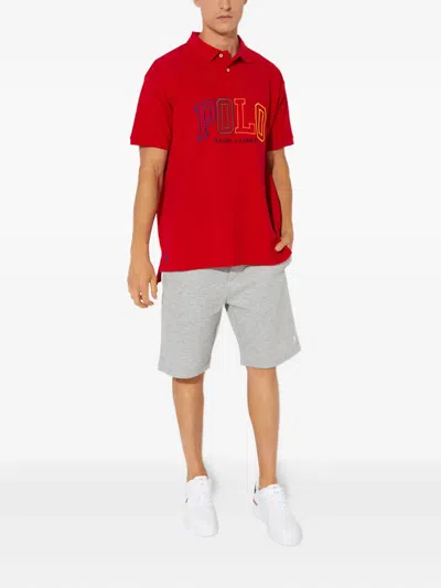 Polo Ralph Lauren Logo-lettering Polo Shirt In Red