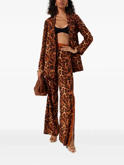 Mystique Leopard-print Slit Trousers In Animal Print