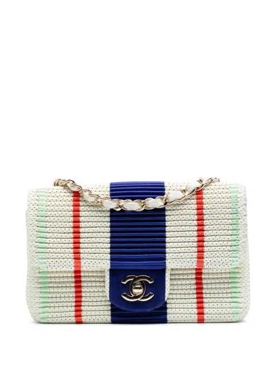 Pre-owned Chanel 2019 New Mini Rectangular Classic Perforated Lambskin Single Flap Crossbody Bag