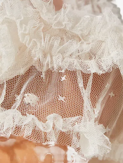 Needle & Thread Vivian Sequin Ruffled Dress In White