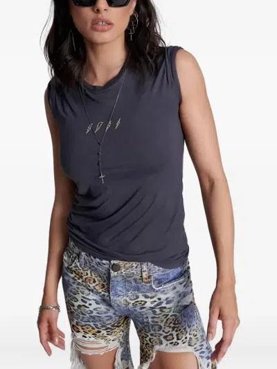 One Teaspoon Lightning-print T-shirt In Blue