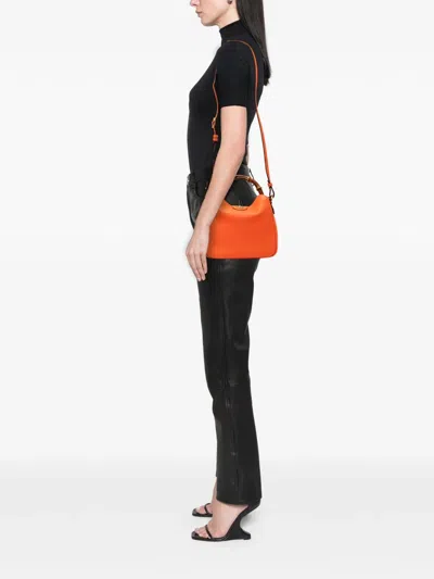 Pre-owned Gucci 2016-2025 Small Leather Bamboo Diana Satchel In Orange