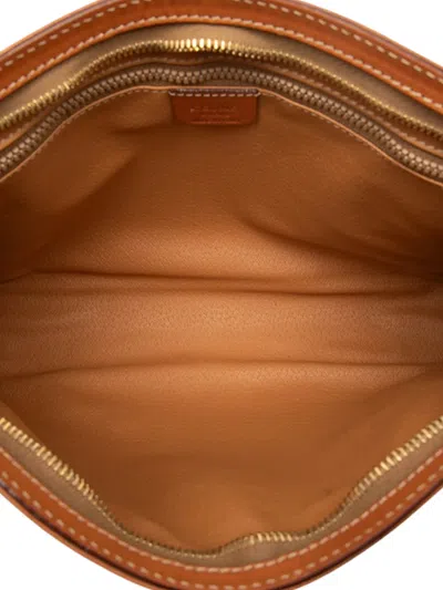 Pre-owned Celine 1995 Macadam Coated Canvas Clutch Bag In Brown